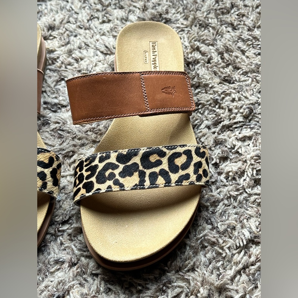 Hush Puppies Women’s Lilly 2 Band Slides USA Size 7 Wide Leopard Hook/Loop EUC - Picture 4 of 9